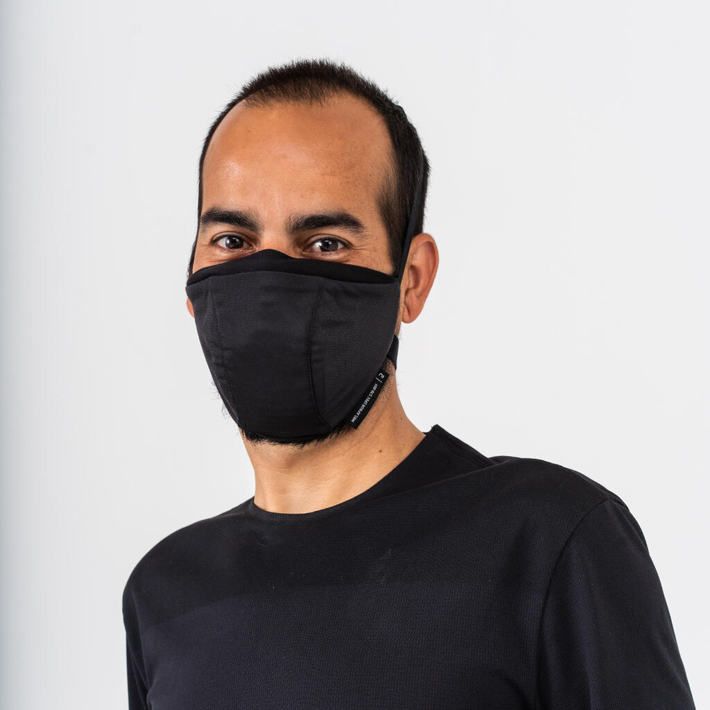 MBS REUSABLE COVID-19 SPORTS BARRIER MASK - BLACK